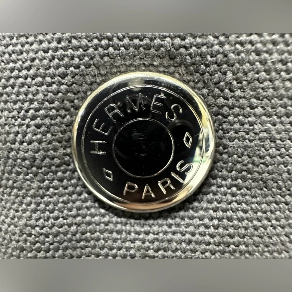 Hermes Canvas Tote Bag MM, Authentic